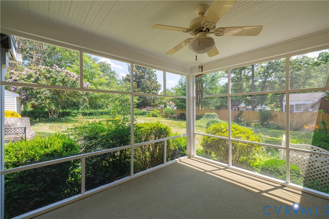 1107 Ridgecrest Drive Henrico, VA 23229 - Photo 20 of 26 Screened porch featuring a beadboard ceiling, ceil