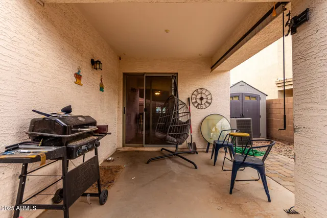 a view of a chairs in a room