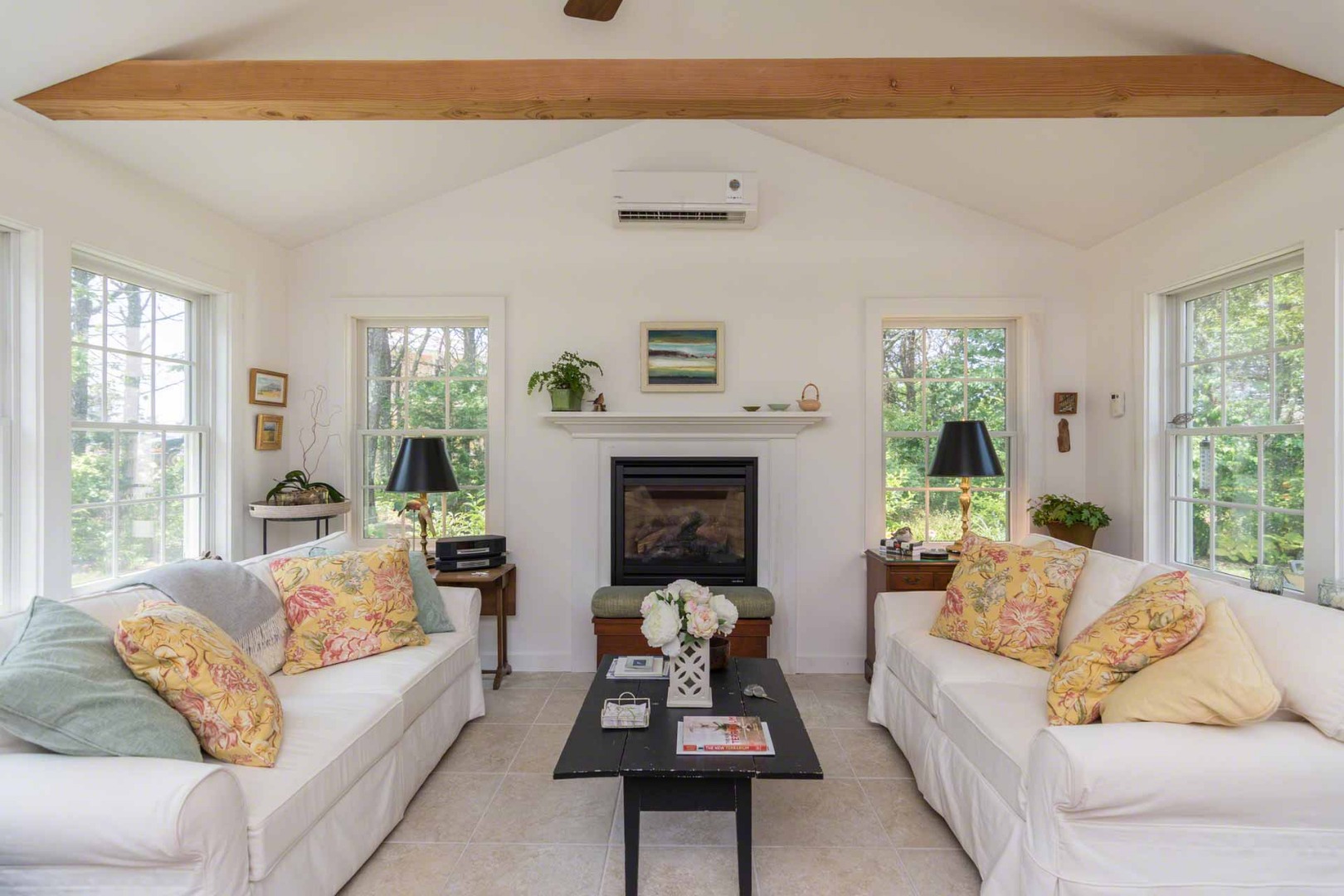 1 Garden Cove Road Edgartown, MA 02539 - Photo 6 of 37 a living room with furniture and a fireplace