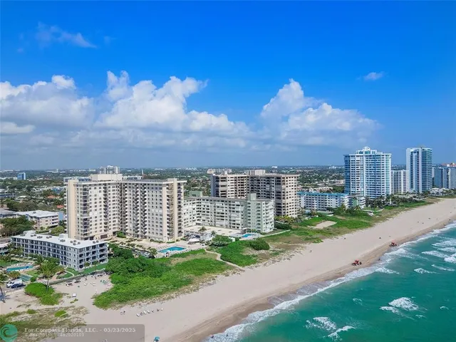a view of a city with a big yard