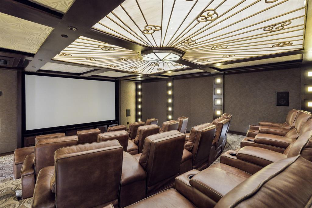 2300 Wolf Street, Unit 3D Dallas, TX 75201 - Photo 36 of 37 a media room with lots of chairs and a projector screen