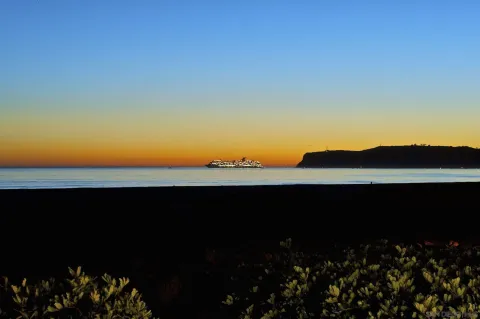 a view of an ocean and beach