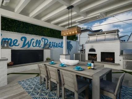 a living room with furniture a flat screen tv and a window