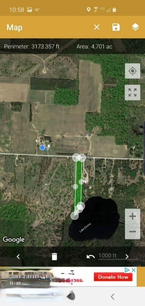 8 8 Mile Road Kaleva, MI 49645 - Photo 2 of 4 lake frontage outline