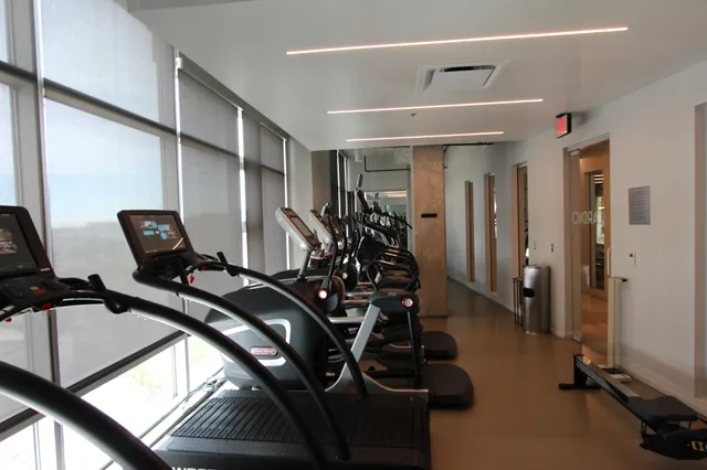 a view of a hallway with workspace