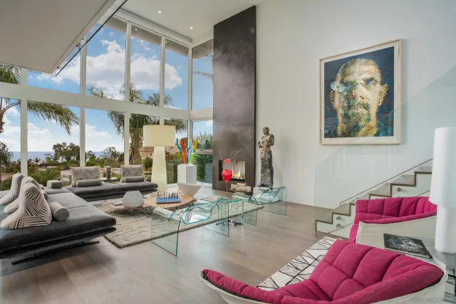 a living room with furniture