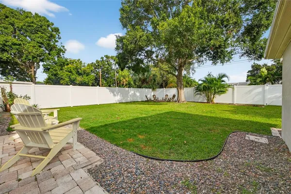 a view of a backyard with a garden
