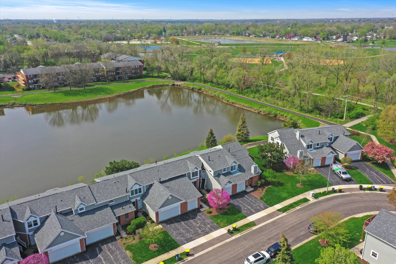 709 Daybreak Lane Carol Stream, IL 60188 - Photo 22 of 30 an aerial view of a house with a lake view