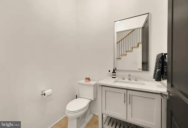 a bathroom with a shower and toilet