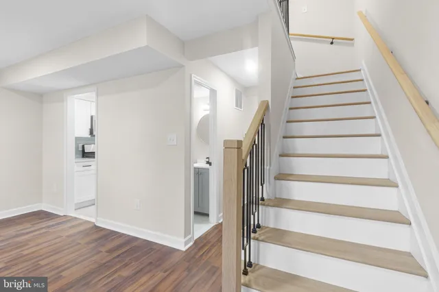 a view of an entryway with staircase