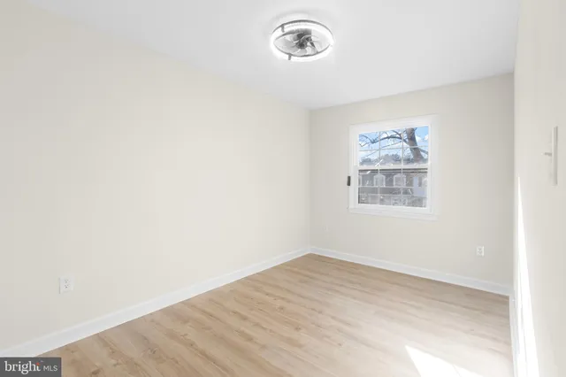 an empty room with a workbench