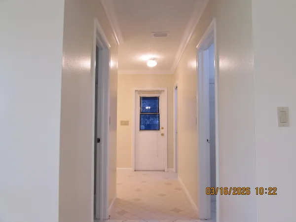 a view of a porch with a backyard