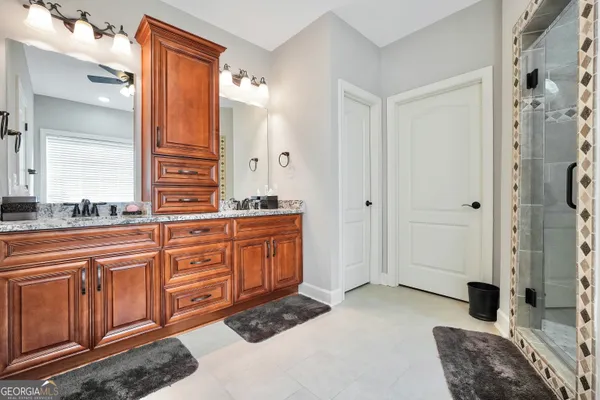 a bathroom with a shower