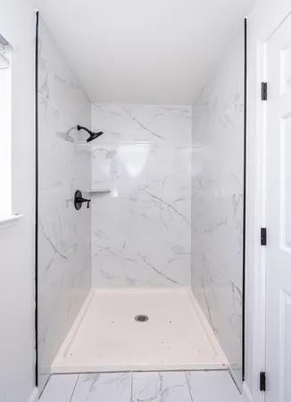 a bathroom with a shower