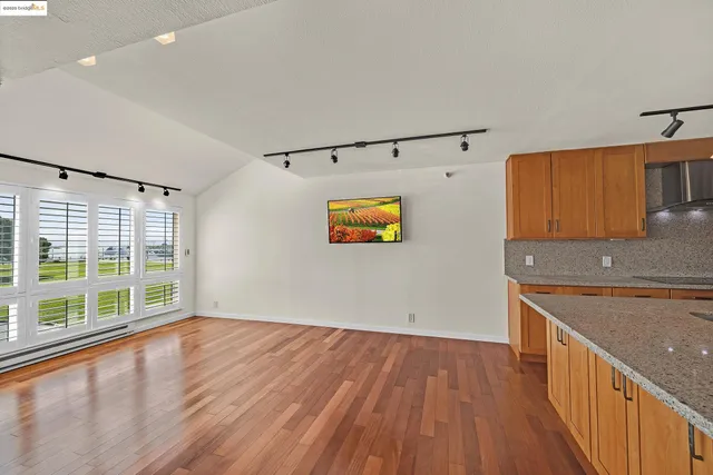 a view of a golf course with a garden