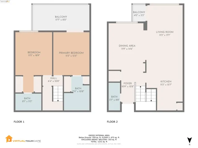a view of a chair and tables in the balcony