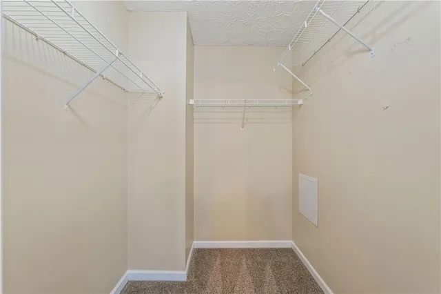 a view of small space with racks on the wall