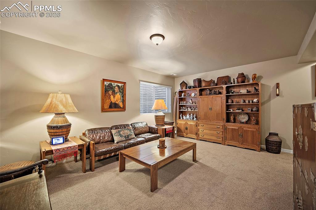12988 Cupcake Heights Colorado Springs, CO 80921 - Photo 24 of 39 a living room with furniture and a flat screen tv