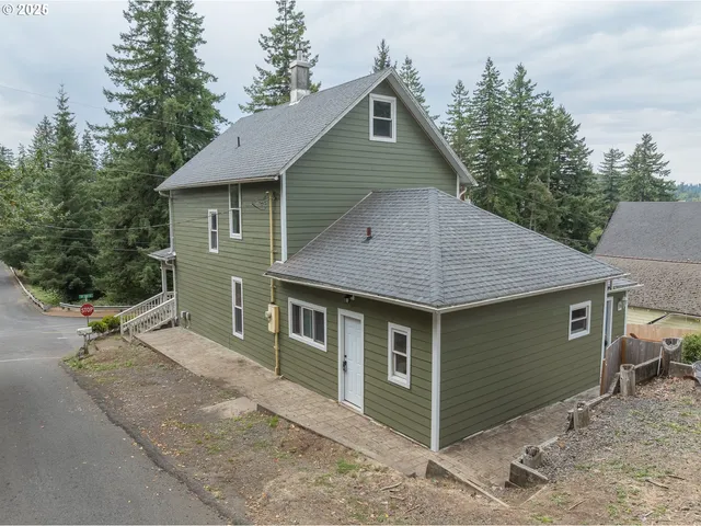 a view of a house with a patio