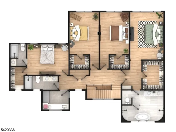 a view of living room with furniture and wooden floor