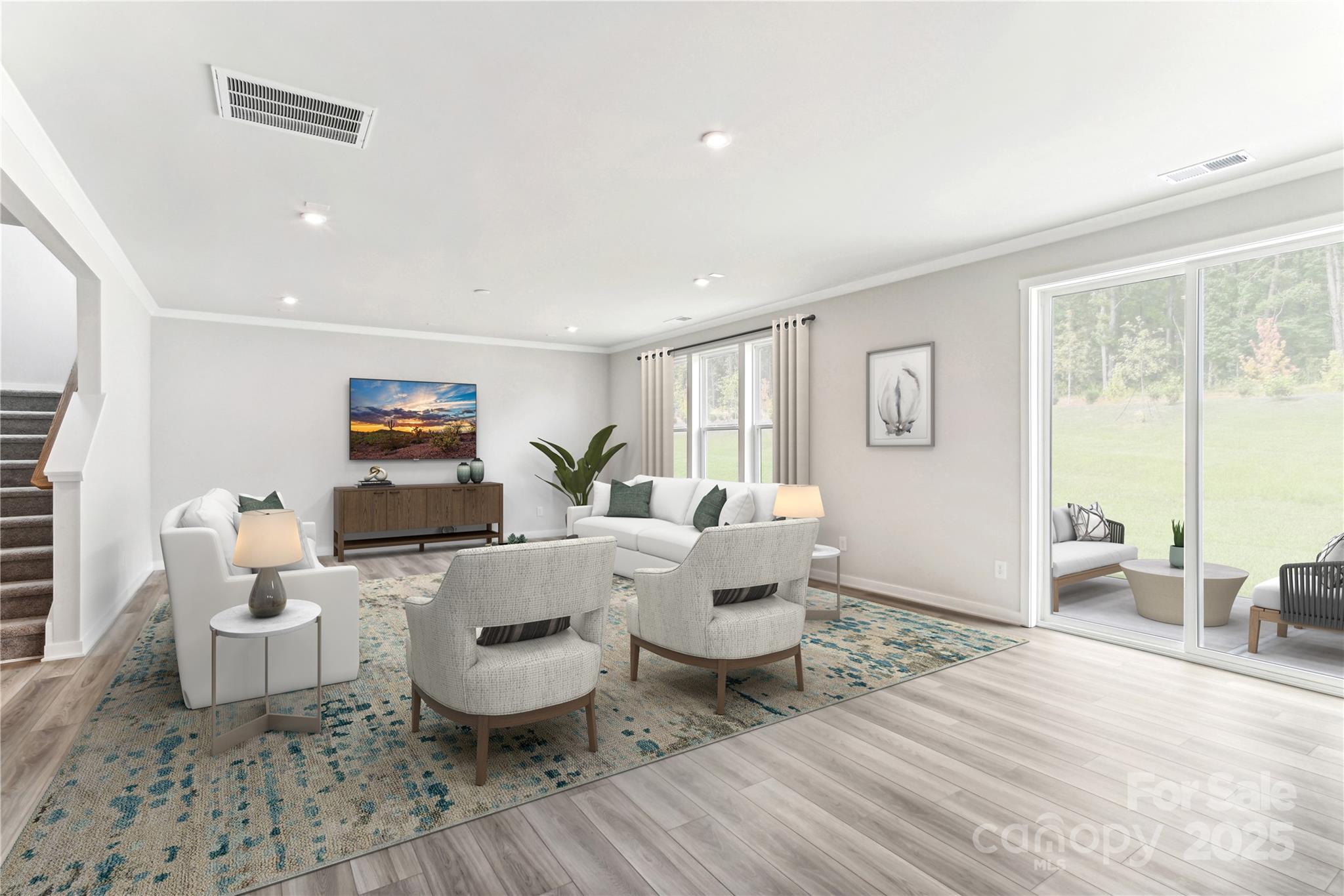 5259 Vernon Rdg Road, Unit 76 Huntersville, NC 28078 - Photo 2 of 14 a living room with furniture a table and a large window