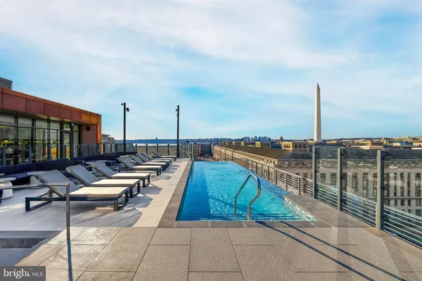 a view of a terrace with sitting area