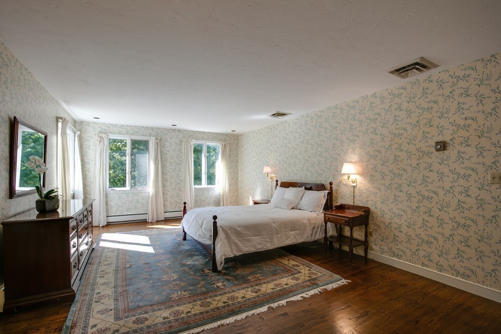63 Monadnock Road Wellesley, MA 02481 - Photo 22 of 30 a spacious bedroom with a bed and wooden floor