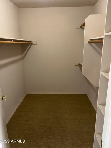 an empty room with a door