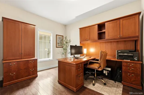 a workspace with furniture