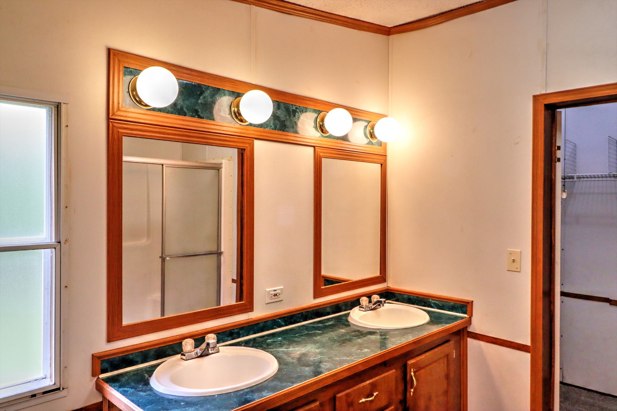 5090 Old Marion Road Cunningham, TN 37052 - Photo 14 of 21 a bathroom with a granite countertop sink and a mirror