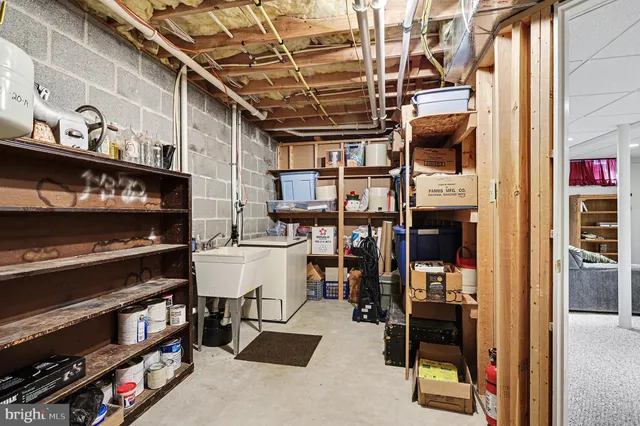 a view of storage and utility room