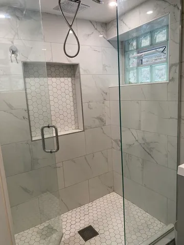 a bathroom with a shower