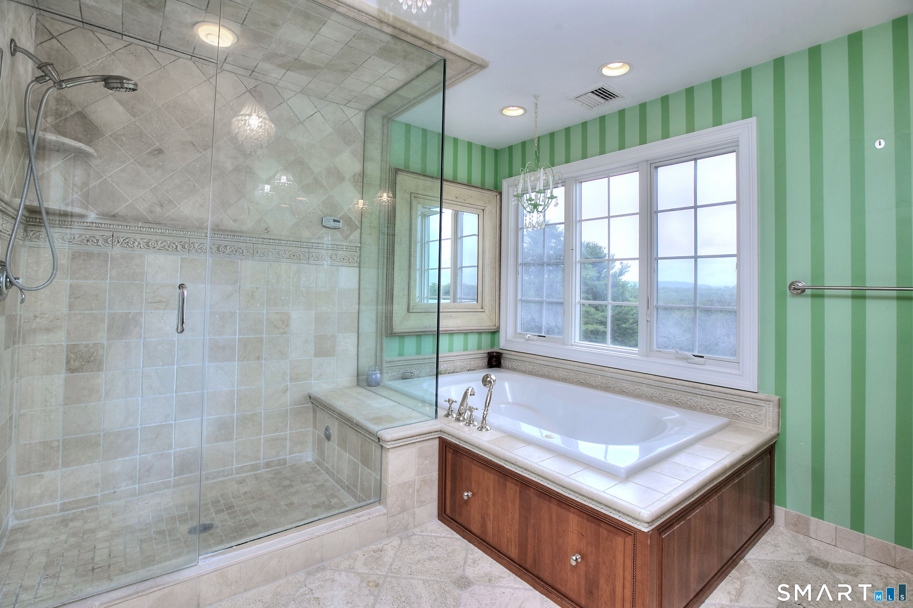 109 Long Meadow Hill Road Brookfield, CT 06804 - Photo 22 of 40 Primary bath with a beautiful view of the private backyard