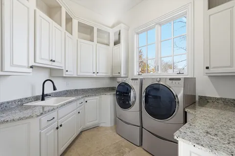 a view of a swimming pool with a lake view