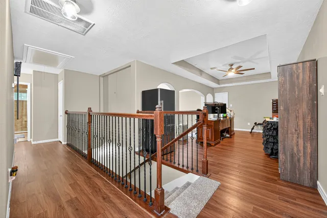 a living room with furniture