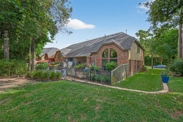 an aerial view of a house having outdoor space