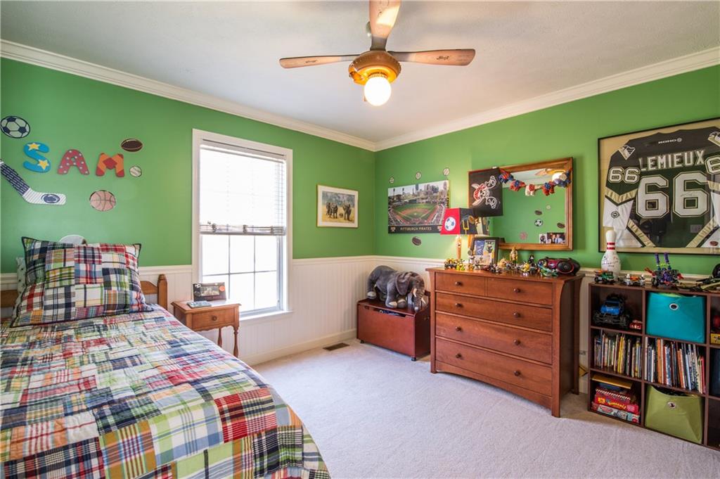 5009 Venice Road Pittsburgh, PA 15209 - Photo 19 of 25 Bedroom two with bead board and ceiling fan.