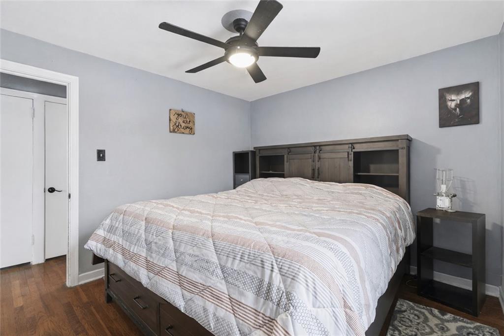 804 Erdner Avenue Pittsburgh, PA 15202 - Photo 21 of 48 a bedroom with a bed and a ceiling fan