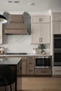 a view of dining room with furniture and wooden floor