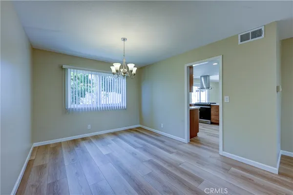 a view of a livingroom with a chandelier