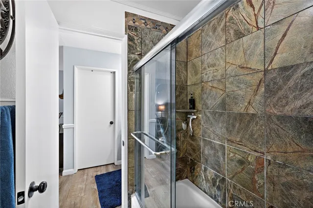 a bathroom with a shower
