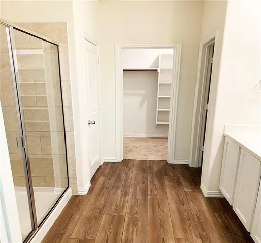a view of wooden floor in a room