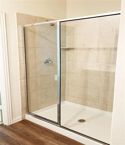 a bathroom with a shower