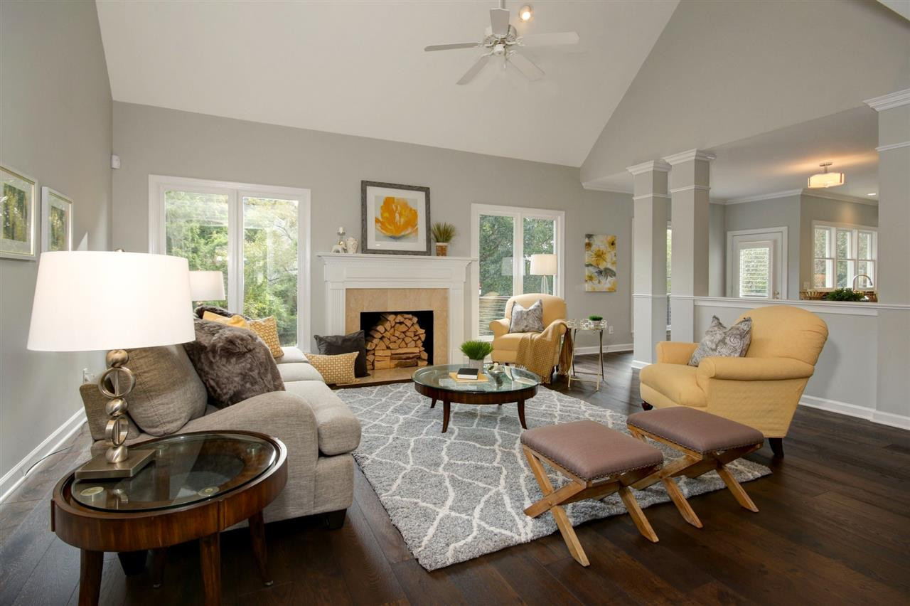 Family Room with Wood Floors