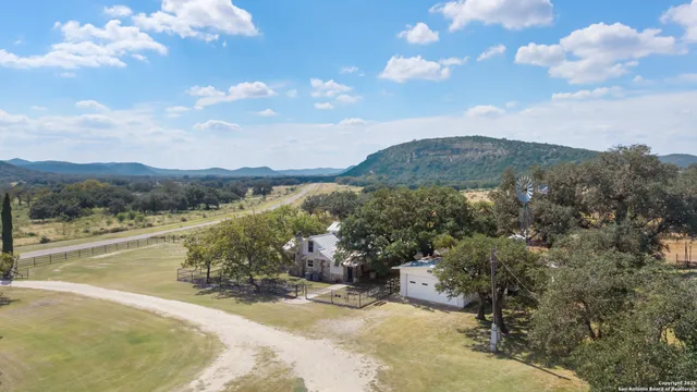 a view of a lake in middle of the town