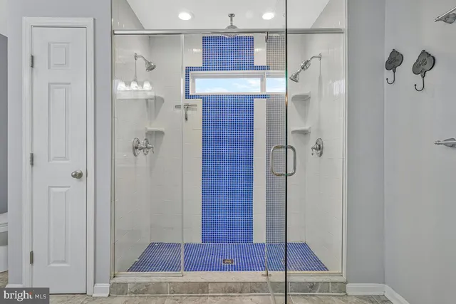 a bathroom with a shower