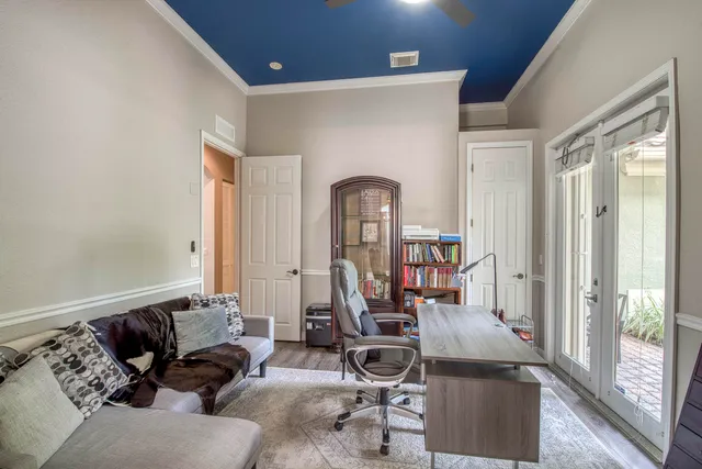 a living room with furniture