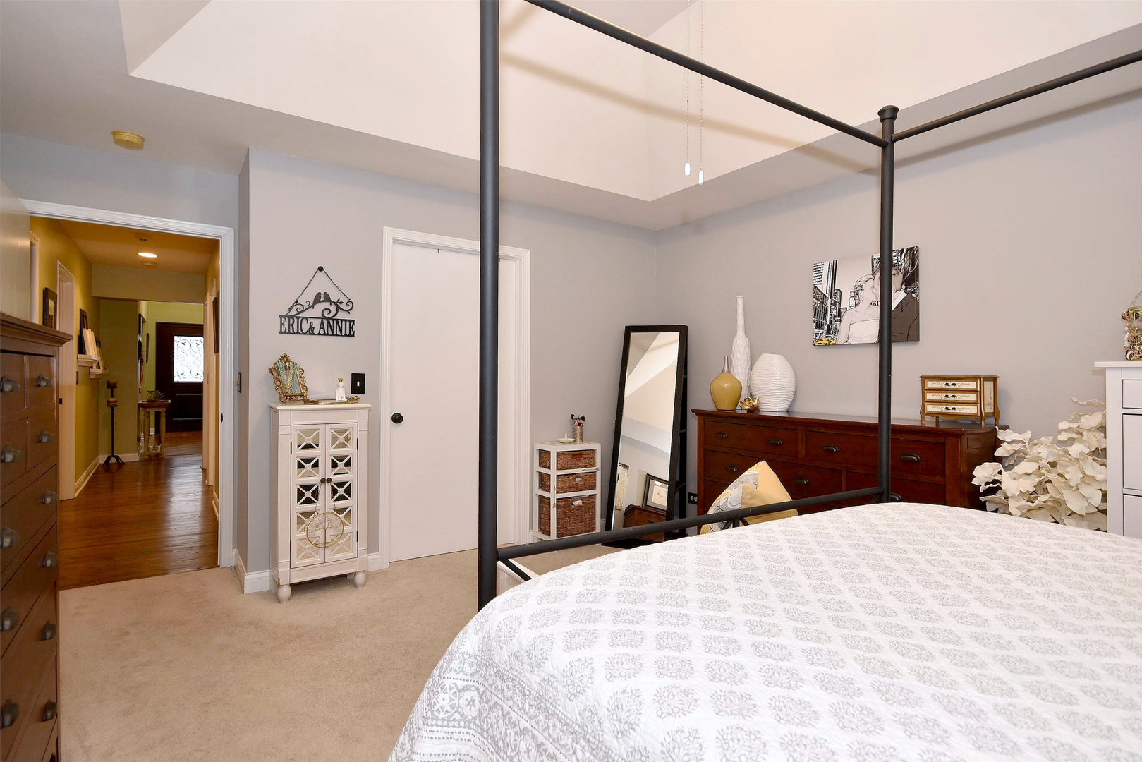 533 Lavina Drive Bolingbrook, IL 60440 - Photo 17 of 44 a bedroom with a bed and a large mirror