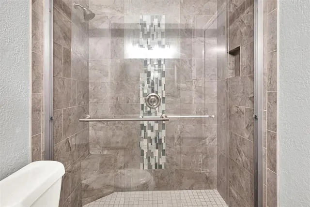 a bathroom with a shower