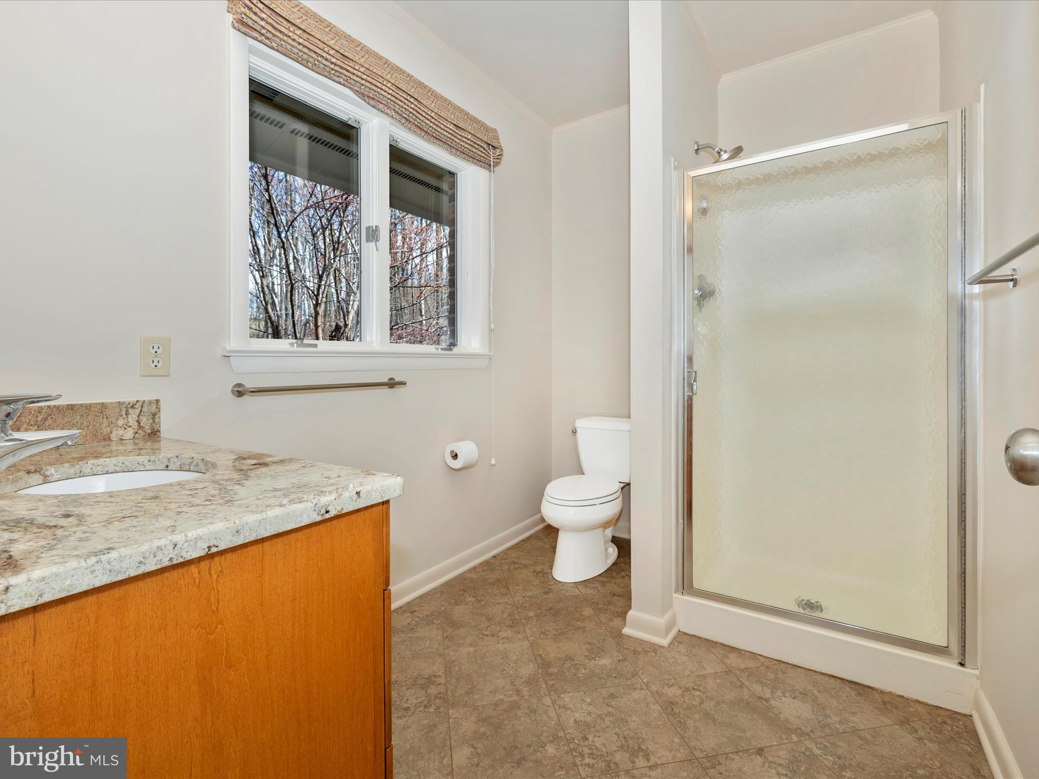 7702 Dance Hall Road Frederick, MD 21701 - Photo 30 of 66 a bathroom with a granite countertop sink mirror vanity and toilet